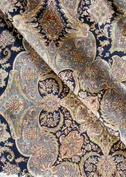Beige and Black Silk Persian Rug Mahoor 8 x 10 - Image 8