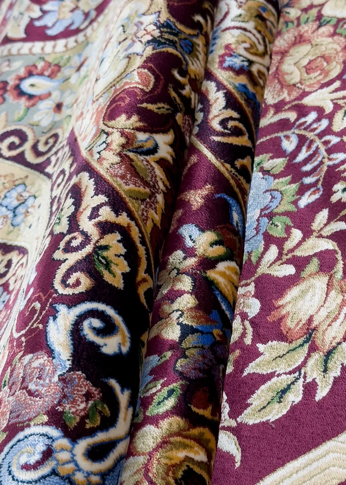 Red Silk Persian Rug Mehrab Pattern 4 x 6