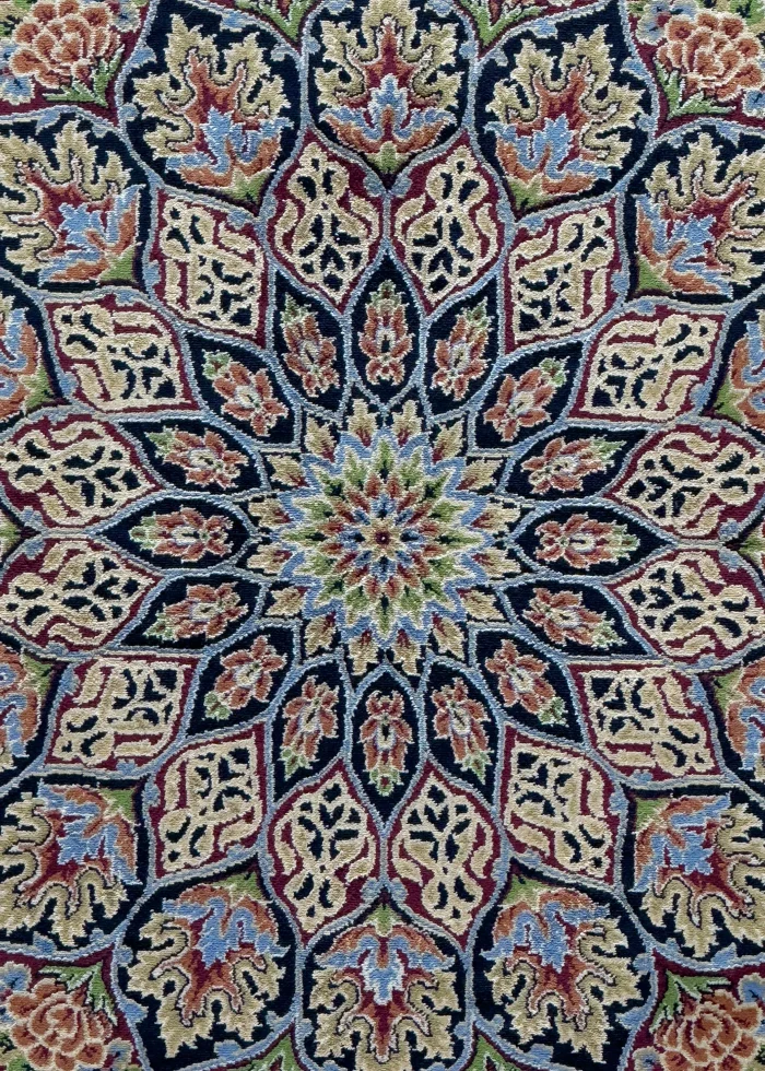 Red Silk Persian Rug Shah Abbasi Pattern 8 x 10