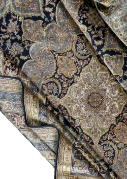 Beige and Black Silk Persian Rug Mahoor 8 x 10 - Image 7