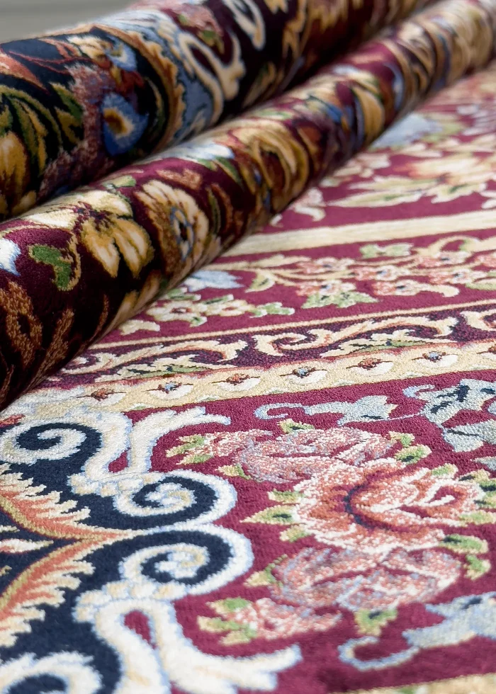 Red Silk Persian Rug Mehrab Pattern 4 x 6