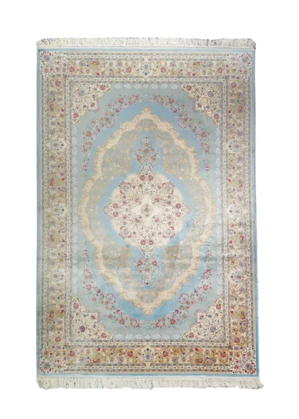 Blue and Pink Silk Persian Rug Heaven Pattern 5 x 8
