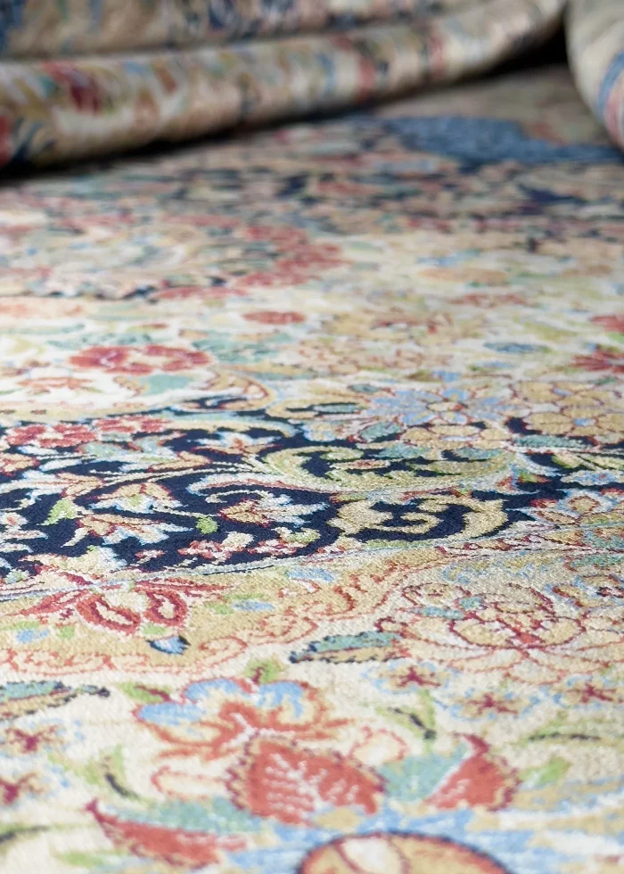Blue Silk Persian Rug Tornaj 8 x 10