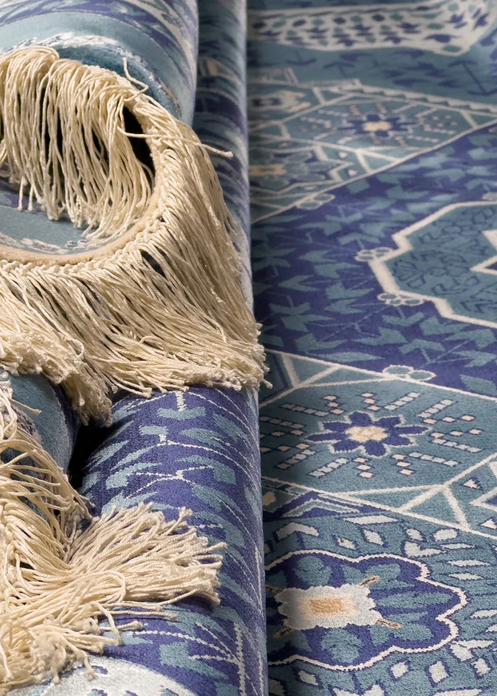 Blue Silk Persian Rug Horizon 8 x 10