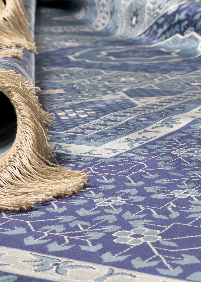 Blue Silk Persian Rug Horizon 8 x 10