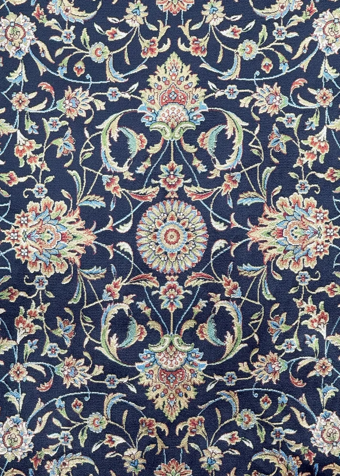 Blue and Beige Silk Persian Rug Ekbatan 8 x 10