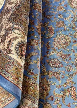 Blue and Beige Persian Rug Afshan Pattern 4 x 6 - Image 6
