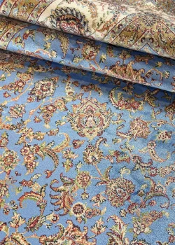 Blue and Beige Persian Rug Afshan Pattern 4 x 6 - Image 7