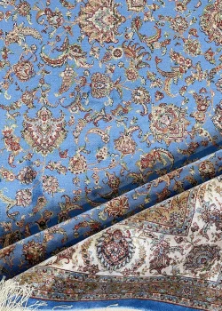 Blue and Beige Persian Rug Afshan Pattern 4 x 6 - Image 3
