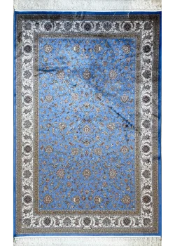 Blue and Beige Persian Rug Afshan Pattern 4 x 6