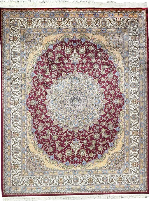 Choosing the Perfect Persian Style Rug for Your Dining Room: A Friendly Guide Caption: An 8x10 Persian rug in beige and red tones, perfect for a classic dining room.