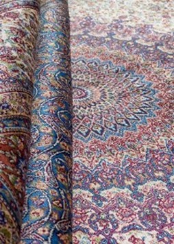 Blue and Beige Silk Persian Rug Golestan Pattern 5 x 8