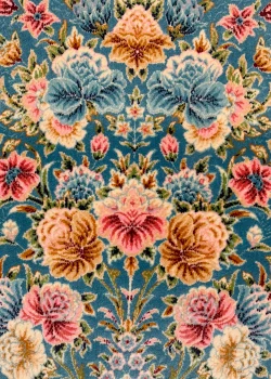 Blue and Pink Persian Rug Mehrab Pattern 3 x 5 - Image 4
