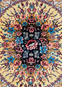 Blue and Gold Persian Rug Whisper Pattern 3 x 4 - Image 6
