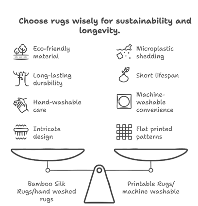 Luxury Area Rugs vs Machine-Washable Rugs