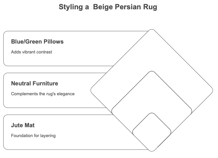Styling a Beige Persian Rug in Farmhouse Homes