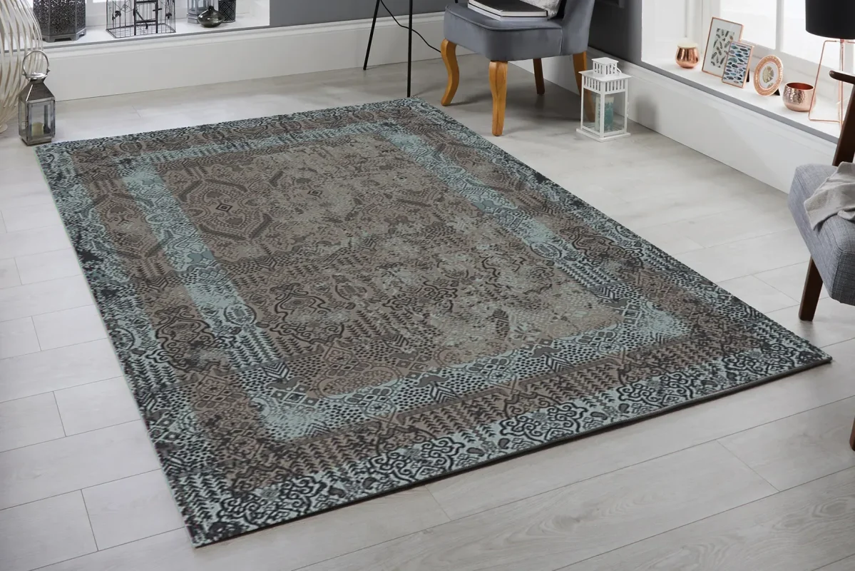 Transforming Minimalist Spaces with a Gray Persian Rug