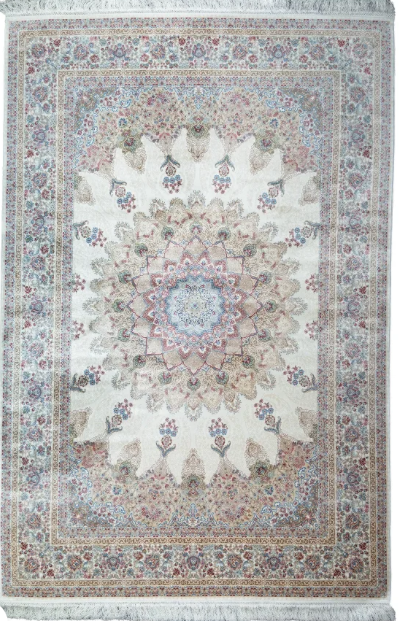 beige Persian rug with Vanda pattern, 5x8