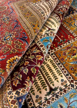Red and Brown Persian Rug Tile Pattern 7 x 9 - Image 6