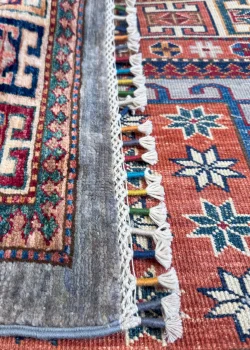 Blue and Yellow Wool Persian Rug Kashan Pattern 5 x 8 - Image 6