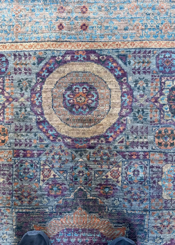 Gray and Purple Wool Persian Rug Tabriz Pattern 4 x 6 - Image 3