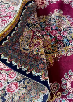 Red and Pink Persian Rug Paisley Pattern 3 x 5 - Image 3