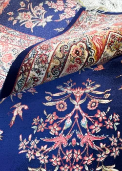 Blue and Beige Persian Rug Mehrab Pattern 3 x 5 - Image 3