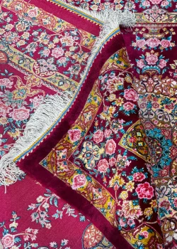 Red and Pink Persian Rug Rose Pattern 3 x 4 - Image 5