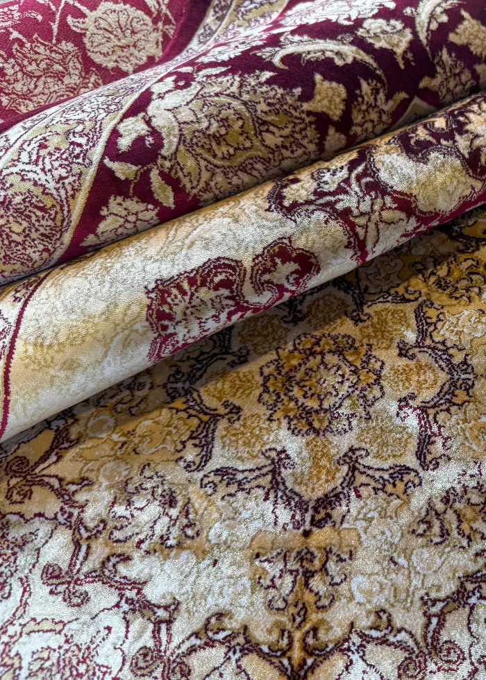 Red and Beige Persian Rug Shah Abbasi Pattern 5 x 8 - Image 7
