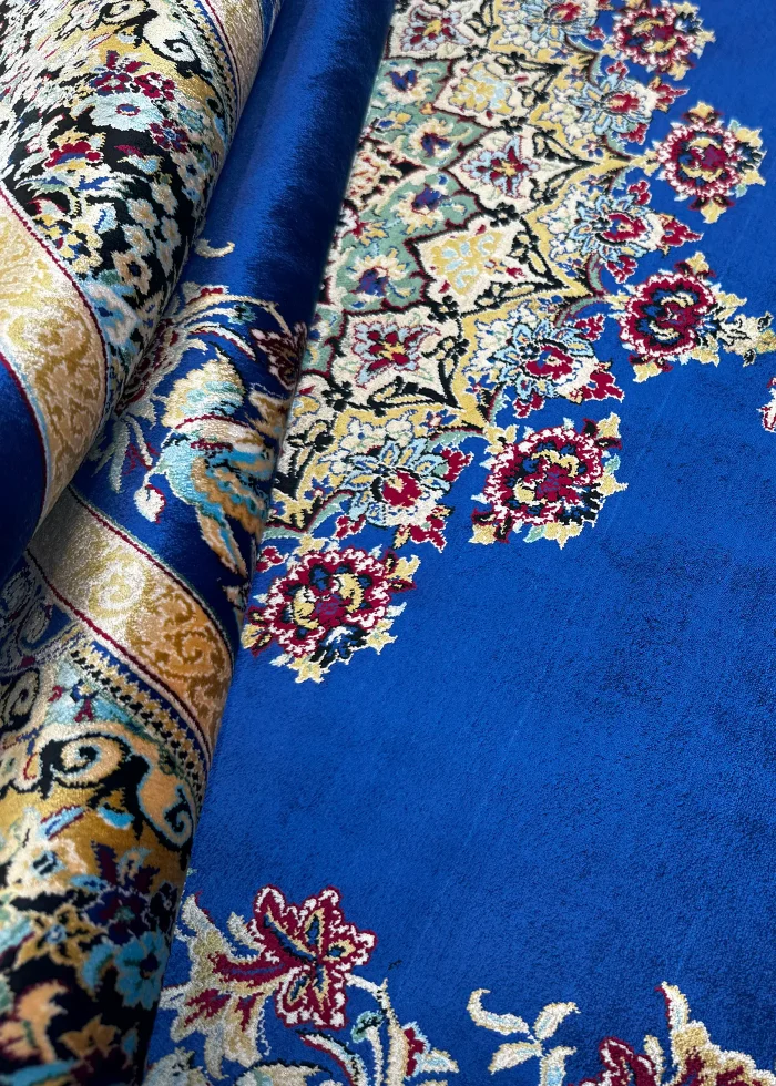 Navy Blue and Beige Persian Rug Faraz Pattern 3 x 5 - Image 7