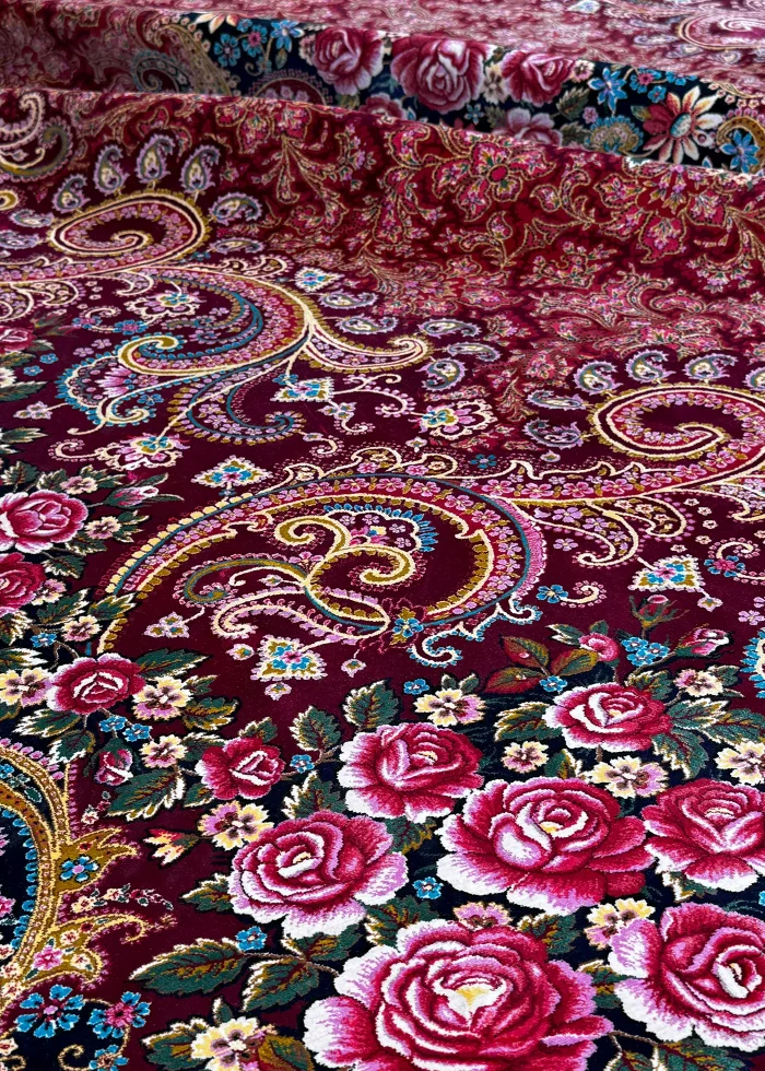 Red and Pink Persian Rug Paisley Pattern 7 x 9 - Image 5