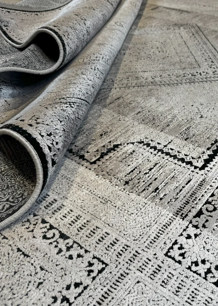 Gray Persian Rug Ash Pattern 7 x 9 - Image 6