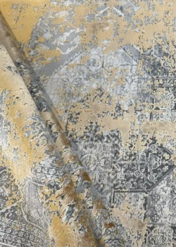 Gray and Gold Persian Rug Dawn Pattern 7 x 9 - Image 6