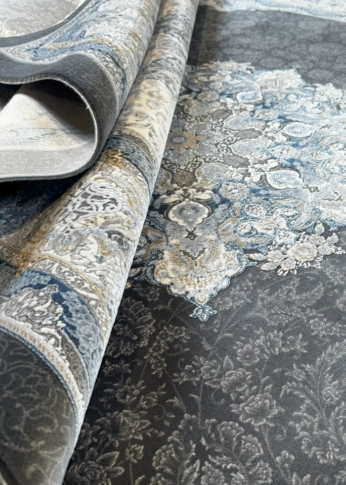 Gray and Beige Persian Rug Faraz Pattern 7 x 9 - Image 6