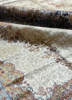 Blue and Taupe Persian Rug Heaven Pattern 7 x 9 - Image 7