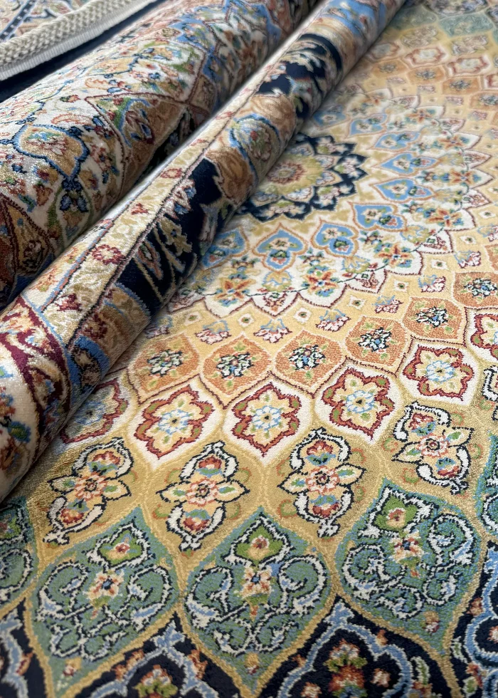 Blue and Black Persian Rug Elham Pattern 7 x 7 - Image 8