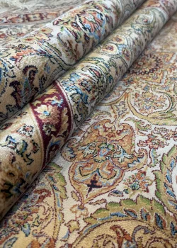 Beige and White Persian Rug Mahoor Pattern 7 x 7 - Image 6