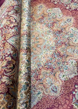 Red and Orange Persian Rug Toranj Pattern 7 x 7 - Image 7