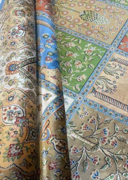 Green and Beige Persian Rug Tile Pattern 7 x 7 - Image 5