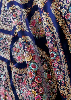 Blue and Pink Persian Rug Thousand Flowers Pattern 7 x 7 - Image 7