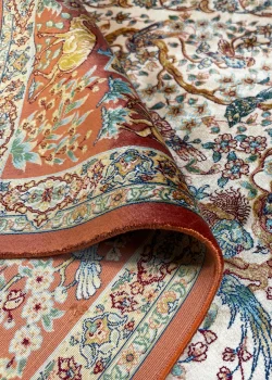 Brown and White Persian Rug Bird Garden Pattern 3 x 5 - Image 3