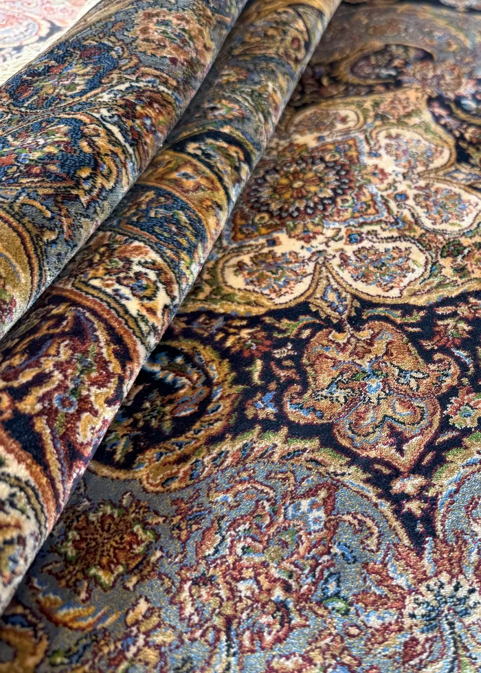 Blue and Beige Persian Rug Mahoor Pattern 4 x 6 - Image 6