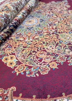 Red and Beige Persian Rug Flame Pattern 4 x 6 - Image 6