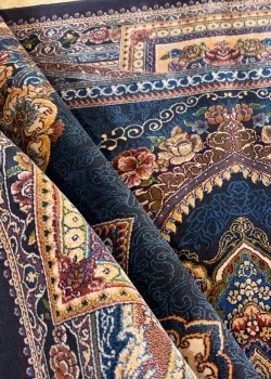 Navy Blue and Beige persian Rug Faraz Pattern 4 x 6 - Image 7