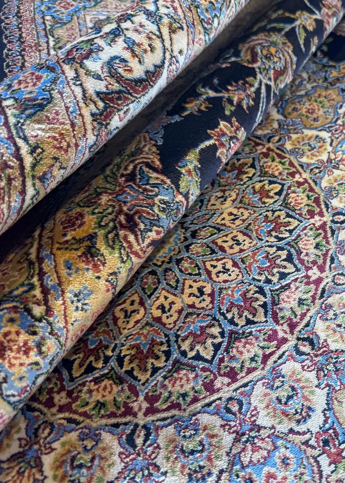 Navy Blue and Blue Persian Rug Heaven Pattern 4 x 6 - Image 7