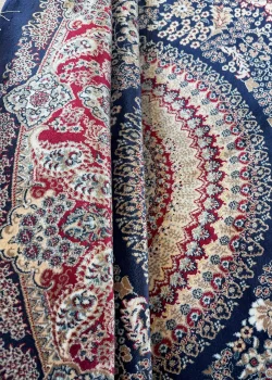 Blue and Red Round Persian Rug Golestan Pattern 5 x 5 - Image 8