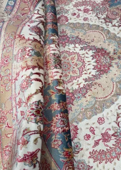 Blue and White Round Persian Rug Heaven Pattern 5 x 5 - Image 5
