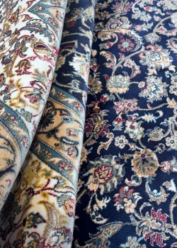 Navy Blue and Blue Persian Rug Afshan Pattern 5 x 5 - Image 6