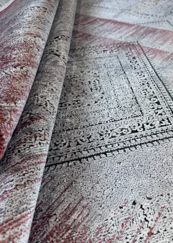 Gray and Red Persian Rug Ash Pattern 7 x 9 - Image 9