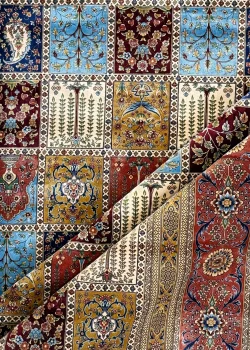 Red and Brown Persian Rug Tile Pattern 7 x 9 - Image 4